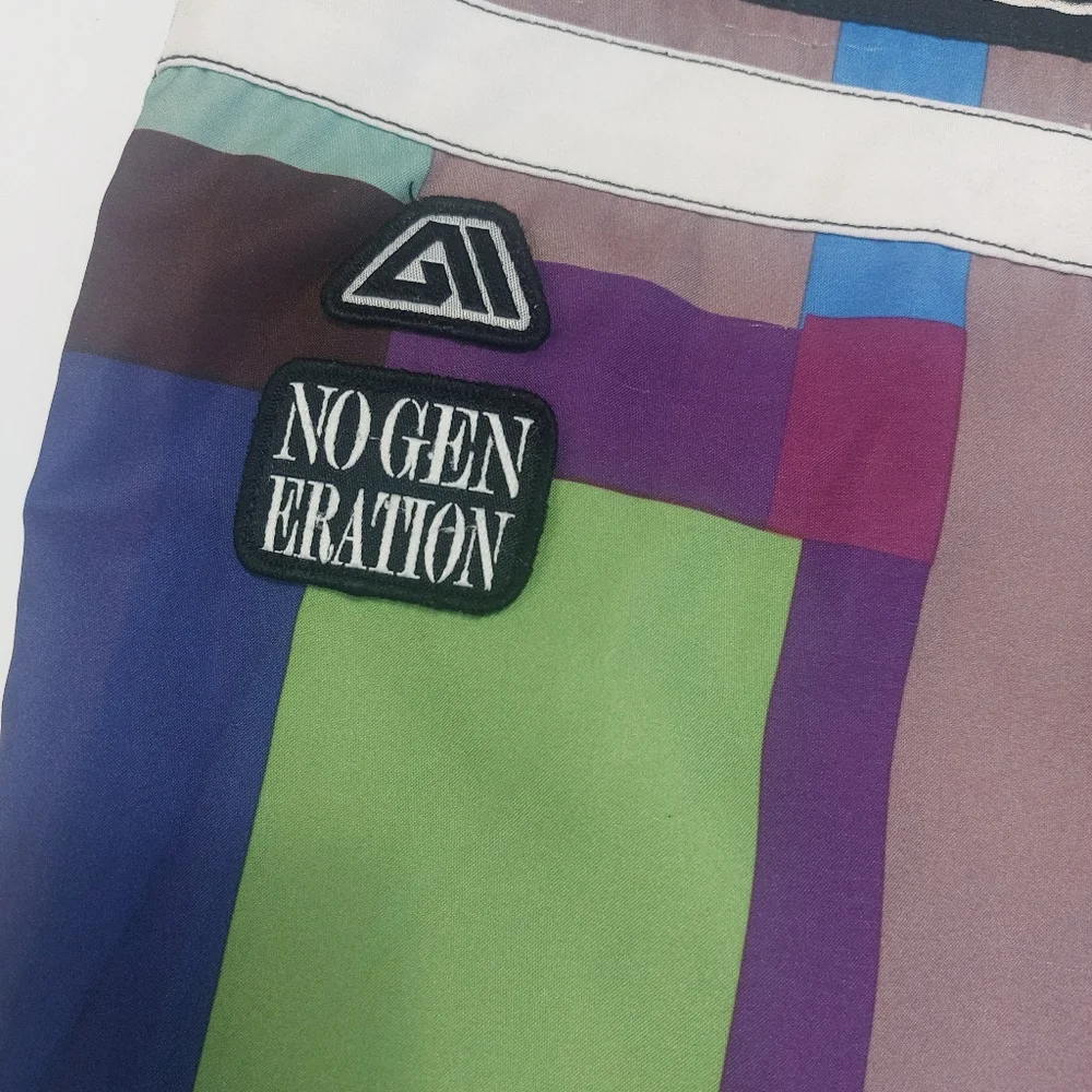 Multicolor Geometric Men's Swim Shorts Size 32 - Picture 5 of 10